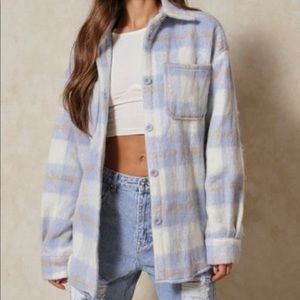 Missguided blue shacket